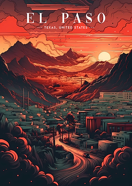 El Paso Skyline cityscape