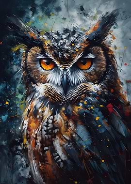 Oil Paint Owl Portrait