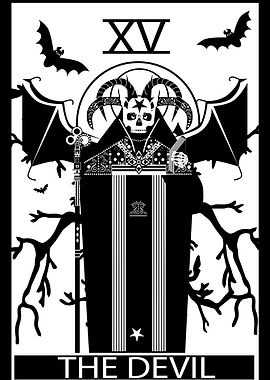 Card skull The Devil with