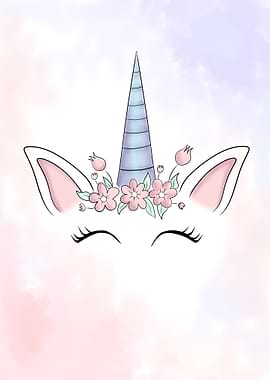 Unicorn with flowers