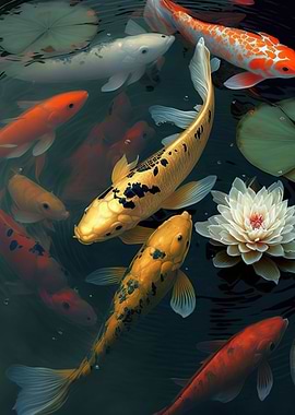 Beautiful Goldfish swimmin