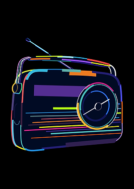 Abstract old vintage radio