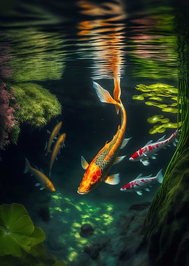 Beautiful Goldfish swimmin
