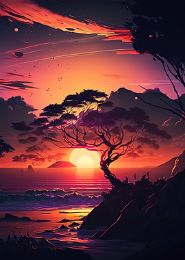 Beach Sunset Landscape