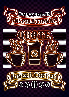 Coffee Neon Poster