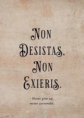 Latin Quote Never Give Up