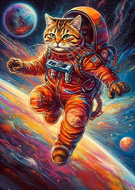 Astro cat in space