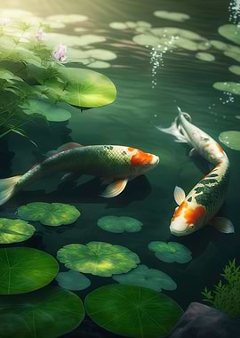 Beautiful Goldfish swimmin