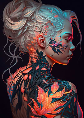 Floral Cyberpunk Girl