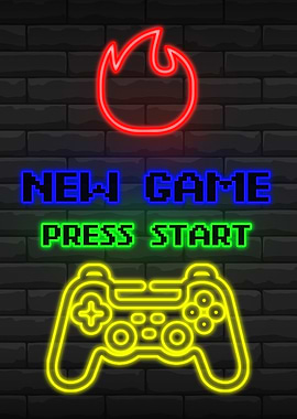 Gaming Gamer Poster Neon