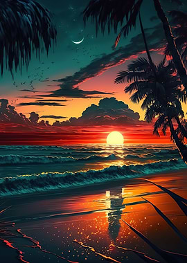 Beach Sunset Landscape