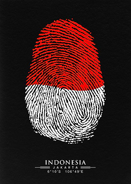 indonesia finger flag art