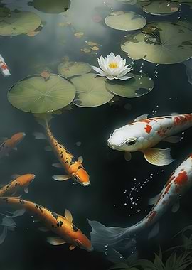 Beautiful Goldfish swimmin