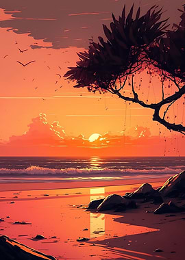 Beach Sunset Landscape