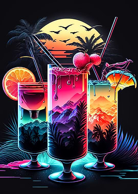 Cocktail Drink Neon