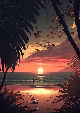 Beach Sunset Landscape