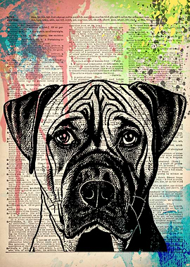 Boerboel Dog line drawing