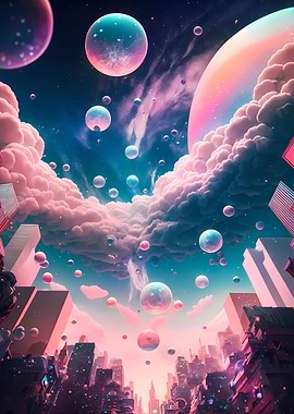 Colorful Dream City Planet