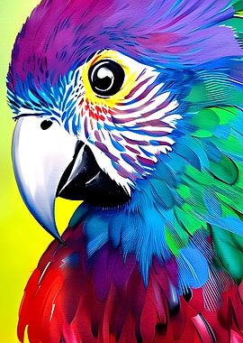 close up colorful parrot