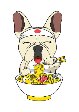Cream French Bulldog Ramen