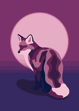 Neon Fox Sunset