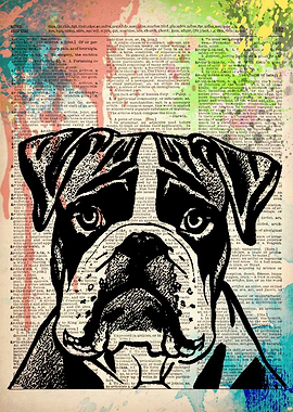 American bulldog line art
