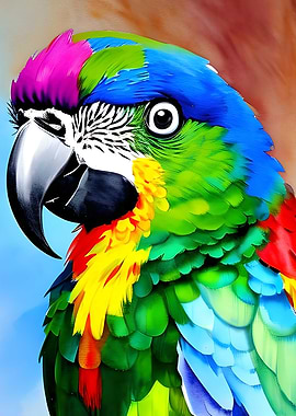 Painting of a parrot