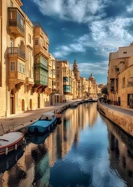 Malta Canal Cityscape