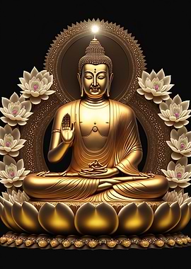 Buddha Beside Lotus