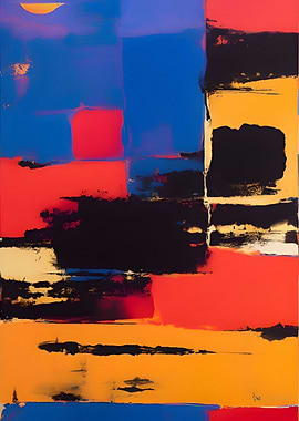 Blue Orange Red Abstract