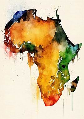 Africa Watercolor Map