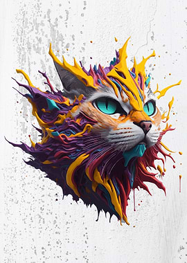 Colorful Badass Cat