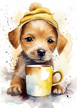 Puppy at Coffee Time