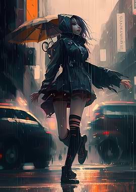 Girl In The Cyberpunk City