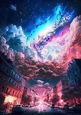 Night Dream City Galaxy