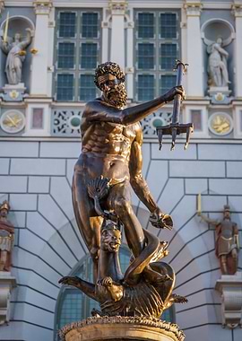 Neptune Fountain In Gdansk
