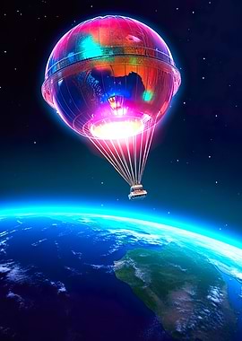 hot air balloon in space