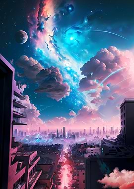 Fantasy Pink Cityscape