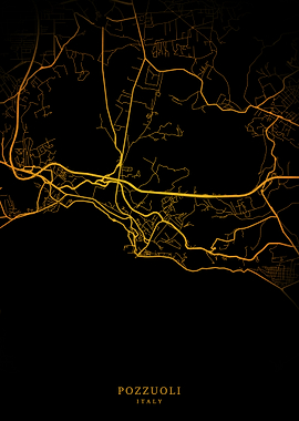 Pozzuoli City Map Gold