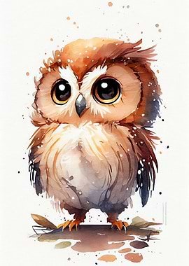 Owl Watercolor Cute