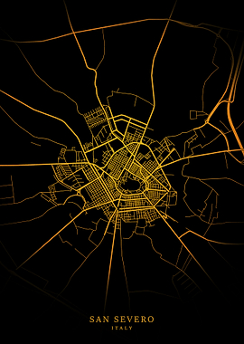 San Severo City Map Gold
