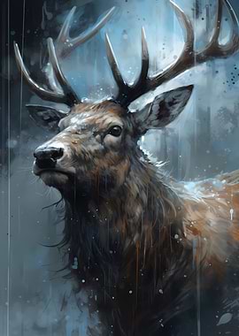 Winter Moonlight Stag