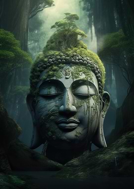 Buddha Overgrown Forest