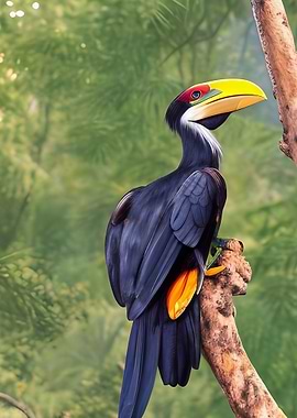 A beautiful hornbill bird