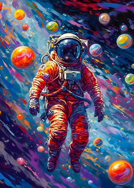 Astronaut Stand in space