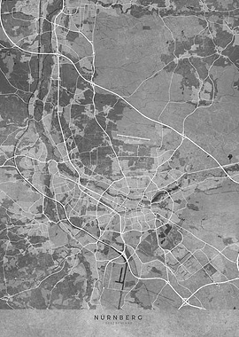 Gray map of Nuremberg