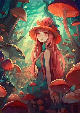 Anime Mushroom Girl