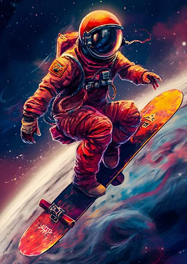 Astronaut playing Skate