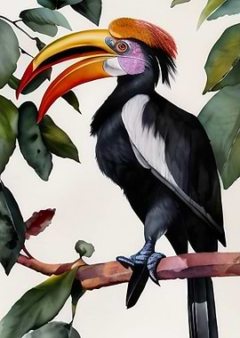 A beautiful hornbill bird