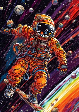 Astronaut Colorful line